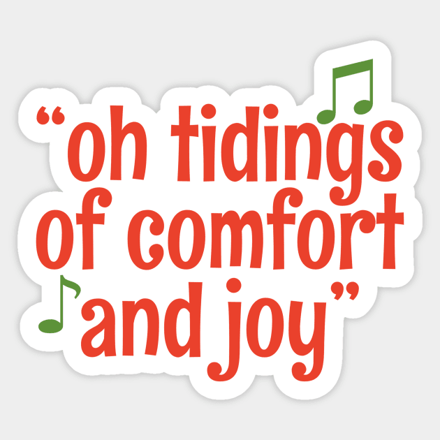 Retro Christmas Carol Music Quote Oh Tidings Of Comfort & Joy - God Rest Ye Merry Gentlemen Sticker by retroyule